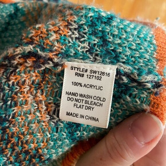 Pink Owl Navy Western Style Open Front Cardigan. - Picture 4 of 6